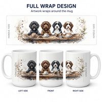 Portuguese Water Dogs Morning Coffee Ceramic Coffee Mug 15 oz Decorative Large C Handle Mug Cup for Tea, Cocoa Hot Chocolate