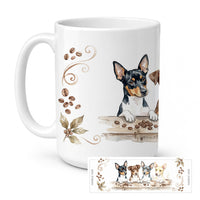 Rat Terriers Morning Coffee Ceramic Coffee Mug 15 oz Decorative Large C Handle Mug Cup for Tea, Cocoa Hot Chocolate