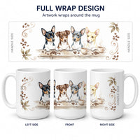 Rat Terriers Morning Coffee Ceramic Coffee Mug 15 oz Decorative Large C Handle Mug Cup for Tea, Cocoa Hot Chocolate