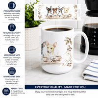 Rat Terriers Morning Coffee Ceramic Coffee Mug 15 oz Decorative Large C Handle Mug Cup for Tea, Cocoa Hot Chocolate