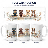 Rottweilers Morning Coffee Ceramic Coffee Mug 15 oz Decorative Large C Handle Mug Cup for Tea, Cocoa Hot Chocolate