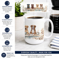 Rottweilers Morning Coffee Ceramic Coffee Mug 15 oz Decorative Large C Handle Mug Cup for Tea, Cocoa Hot Chocolate