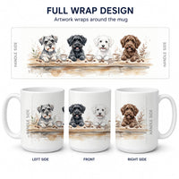 Schnoodles Morning Coffee Ceramic Coffee Mug 15 oz Decorative Large C Handle Mug Cup for Tea, Cocoa Hot Chocolate
