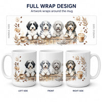 Sheepadoodles Morning Coffee Ceramic Coffee Mug 15 oz Decorative Large C Handle Mug Cup for Tea, Cocoa Hot Chocolate