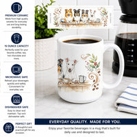 Smooth Collies Morning Coffee Ceramic Coffee Mug 15 oz Decorative Large C Handle Mug Cup for Tea, Cocoa Hot Chocolate