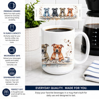Staffordshire Bull Terriers Morning Coffee Ceramic Coffee Mug 15 oz Decorative Large C Handle Mug Cup for Tea, Cocoa Hot Chocolate