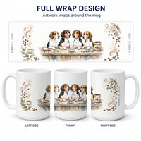 Treeing Walker Coonhounds Morning Coffee Ceramic Coffee Mug 15 oz Decorative Large C Handle Mug Cup for Tea, Cocoa Hot Chocolate