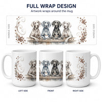 Weimaraners Morning Coffee Ceramic Coffee Mug 15 oz Decorative Large C Handle Mug Cup for Tea, Cocoa Hot Chocolate