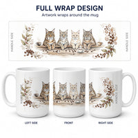Bobcats Morning Coffee Ceramic Coffee Mug 15 oz Decorative Large C Handle Mug Cup for Tea, Cocoa Hot Chocolate