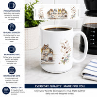 Chipmunks Morning Coffee Ceramic Coffee Mug 15 oz Decorative Large C Handle Mug Cup for Tea, Cocoa Hot Chocolate