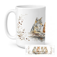Coyotes Morning Coffee Ceramic Coffee Mug 15 oz Decorative Large C Handle Mug Cup for Tea, Cocoa Hot Chocolate
