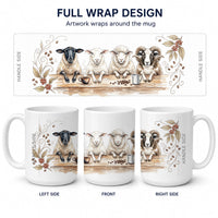 Sheep Morning Coffee Ceramic Coffee Mug 15 oz Decorative Large C Handle Mug Cup for Tea, Cocoa Hot Chocolate