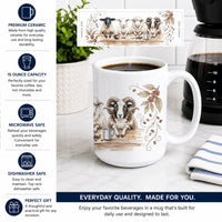 Sheep Morning Coffee Ceramic Coffee Mug 15 oz Decorative Large C Handle Mug Cup for Tea, Cocoa Hot Chocolate