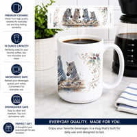 Zebras Morning Coffee Ceramic Coffee Mug 15 oz Decorative Large C Handle Mug Cup for Tea, Cocoa Hot Chocolate