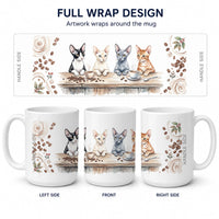 Cornish Rex Cats Morning Coffee Ceramic Coffee Mug 15 oz Decorative Large C Handle Mug Cup for Tea, Cocoa Hot Chocolate