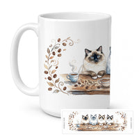 Ragdoll Cats Morning Coffee Ceramic Coffee Mug 15 oz Decorative Large C Handle Mug Cup for Tea, Cocoa Hot Chocolate