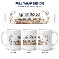 Ragdoll Cats Morning Coffee Ceramic Coffee Mug 15 oz Decorative Large C Handle Mug Cup for Tea, Cocoa Hot Chocolate