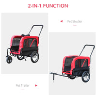 2-in-1, 3 Wheel Pet Jogging Stroller Bike Trailer - BIG FRENCHIES