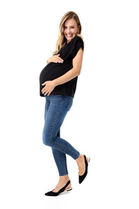 Handy Crossover Short Sleeve Cotton Maternity/Nursing Top - BIG FRENCHIES