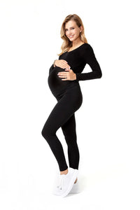 Easy Bottom Foldover Waistband Maternity Leggings - BIG FRENCHIES