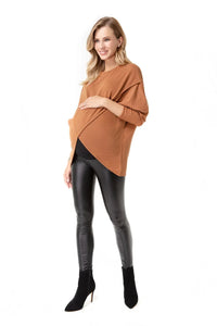 Let Loose Crossover Long Sleeve Maternity/Nursing Knit Top - BIG FRENCHIES