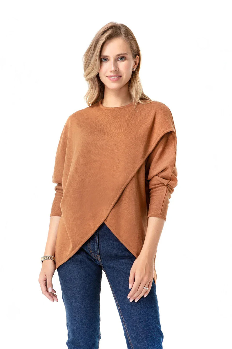 Let Loose Crossover Long Sleeve Maternity/Nursing Knit Top - BIG FRENCHIES