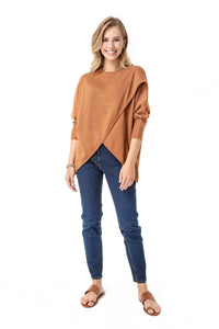 Let Loose Crossover Long Sleeve Maternity/Nursing Knit Top - BIG FRENCHIES