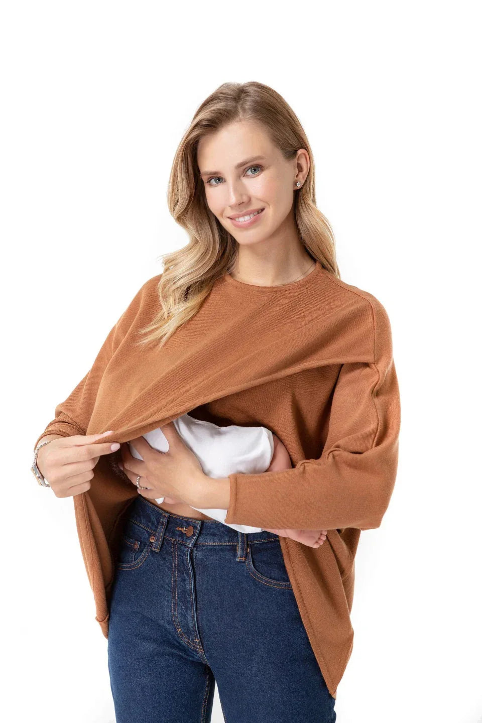 Let Loose Crossover Long Sleeve Maternity/Nursing Knit Top - BIG FRENCHIES