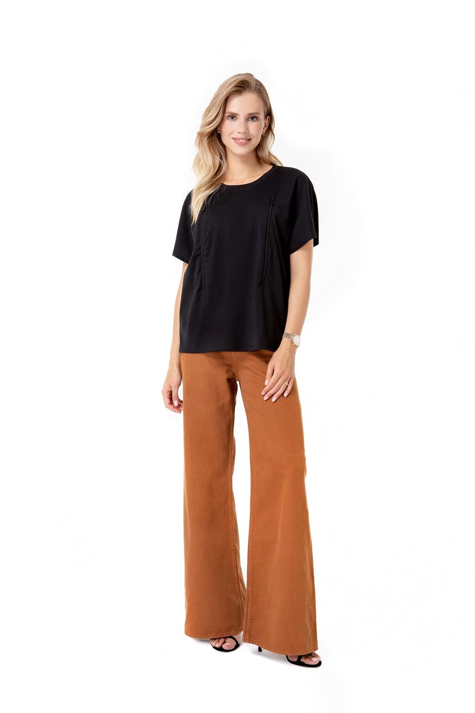 Zip Up Maternity/Nursing T-Shirt