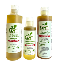 4-HAIRLESS PETS RESTORATIVE SHAMPOO, WATERLESS & CONDITIONER