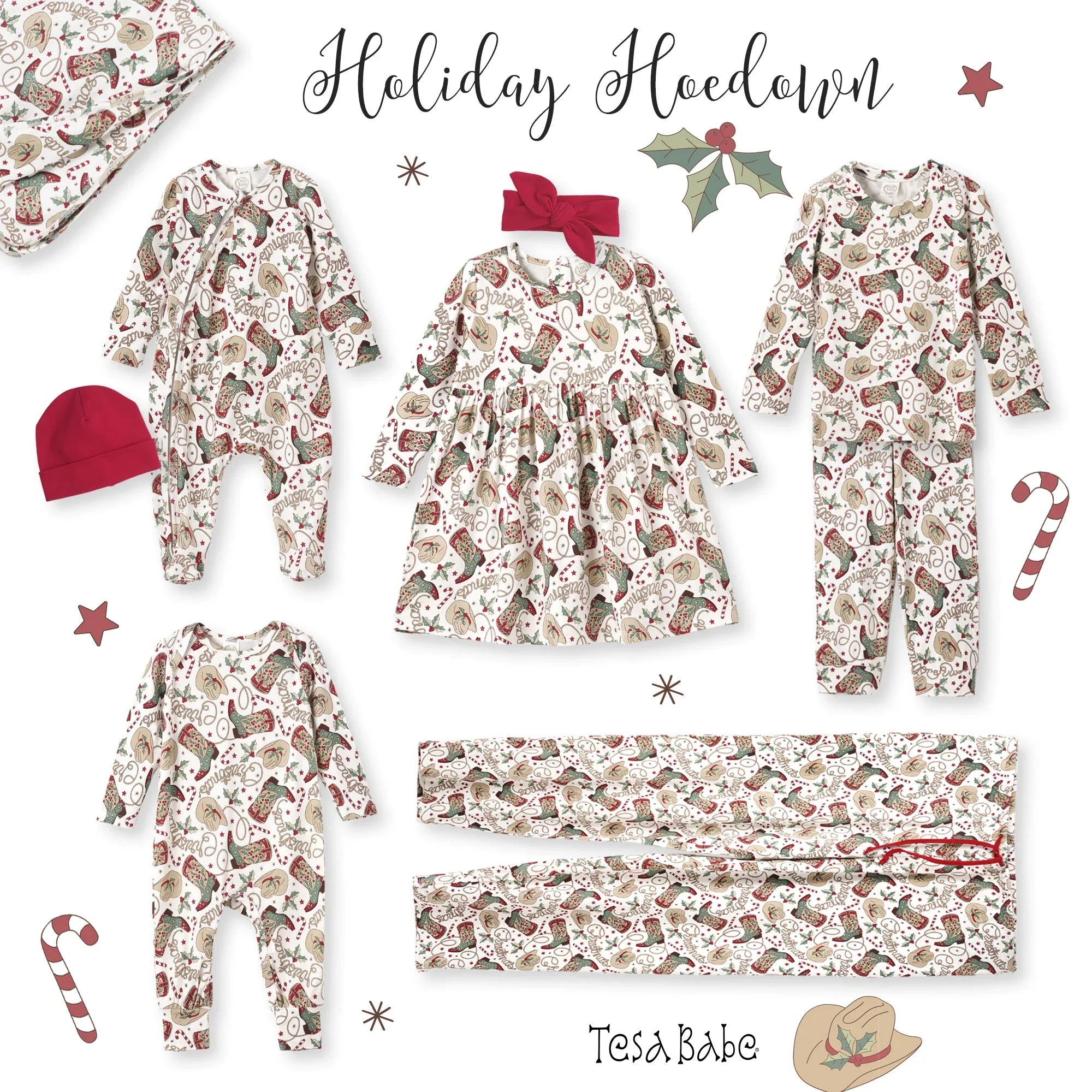 Western Christmas Pajamas for Kids – Bamboo Holiday PJs - BIG FRENCHIES