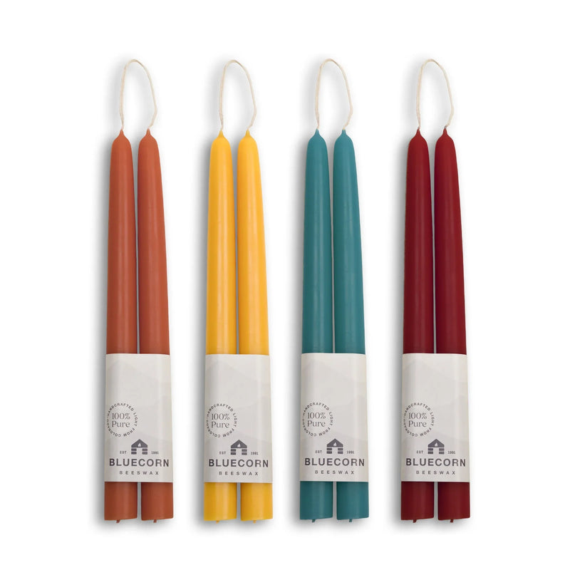 Fall Harvest Beeswax Taper Bundle - Burgundy, Teal, Raw & Terracotta - BIG FRENCHIES