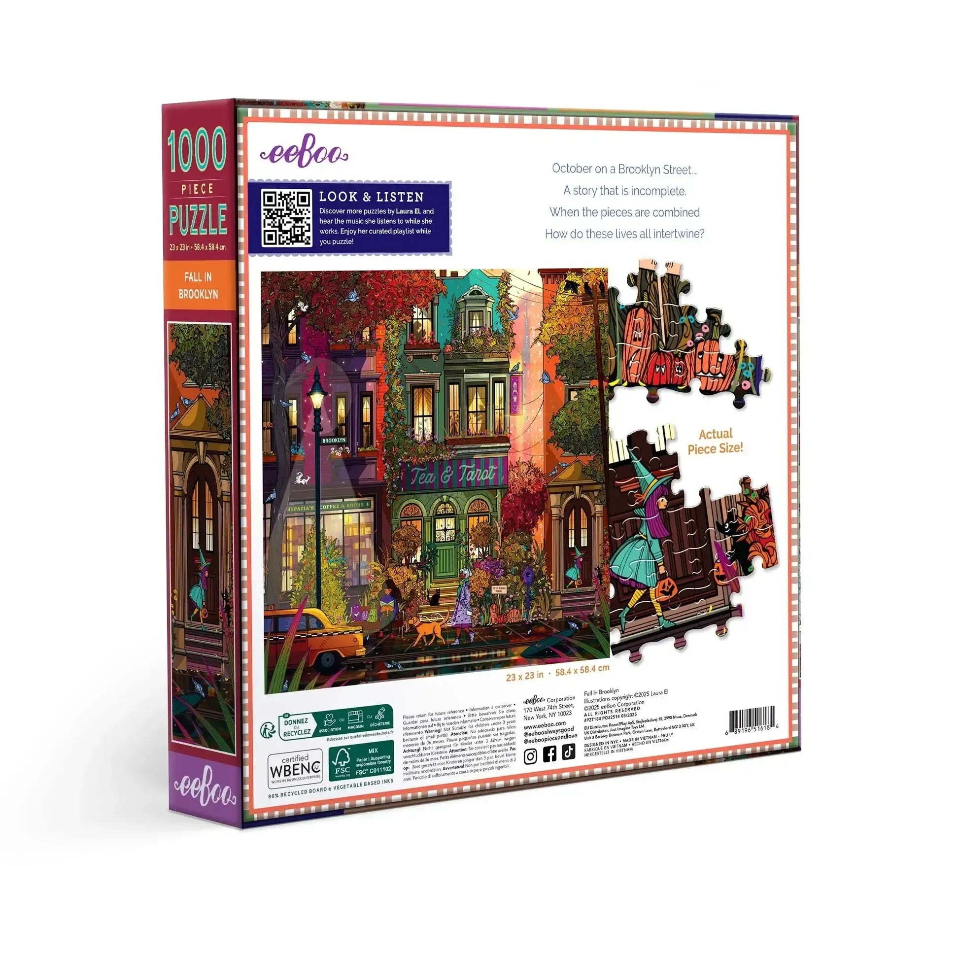 Fall in Brooklyn 1000 Piece Jigsaw Puzzle eeBoo - BIG FRENCHIES