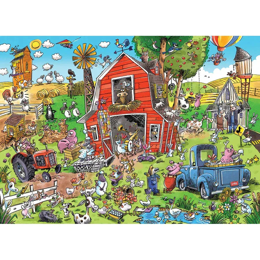 Farmyard Folly 350 Piece Family Jigsaw Puzzle Cobble Hill - BIG FRENCHIES