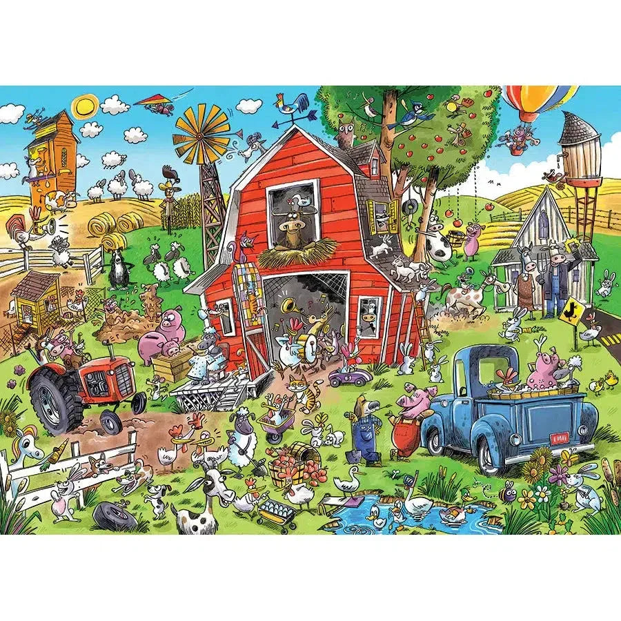 Farmyard Folly Doodle Town 1000 Piece Jigsaw Puzzle Cobble Hill - BIG FRENCHIES