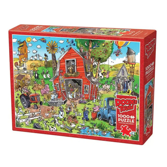 Farmyard Folly Doodle Town 1000 Piece Jigsaw Puzzle Cobble Hill - BIG FRENCHIES