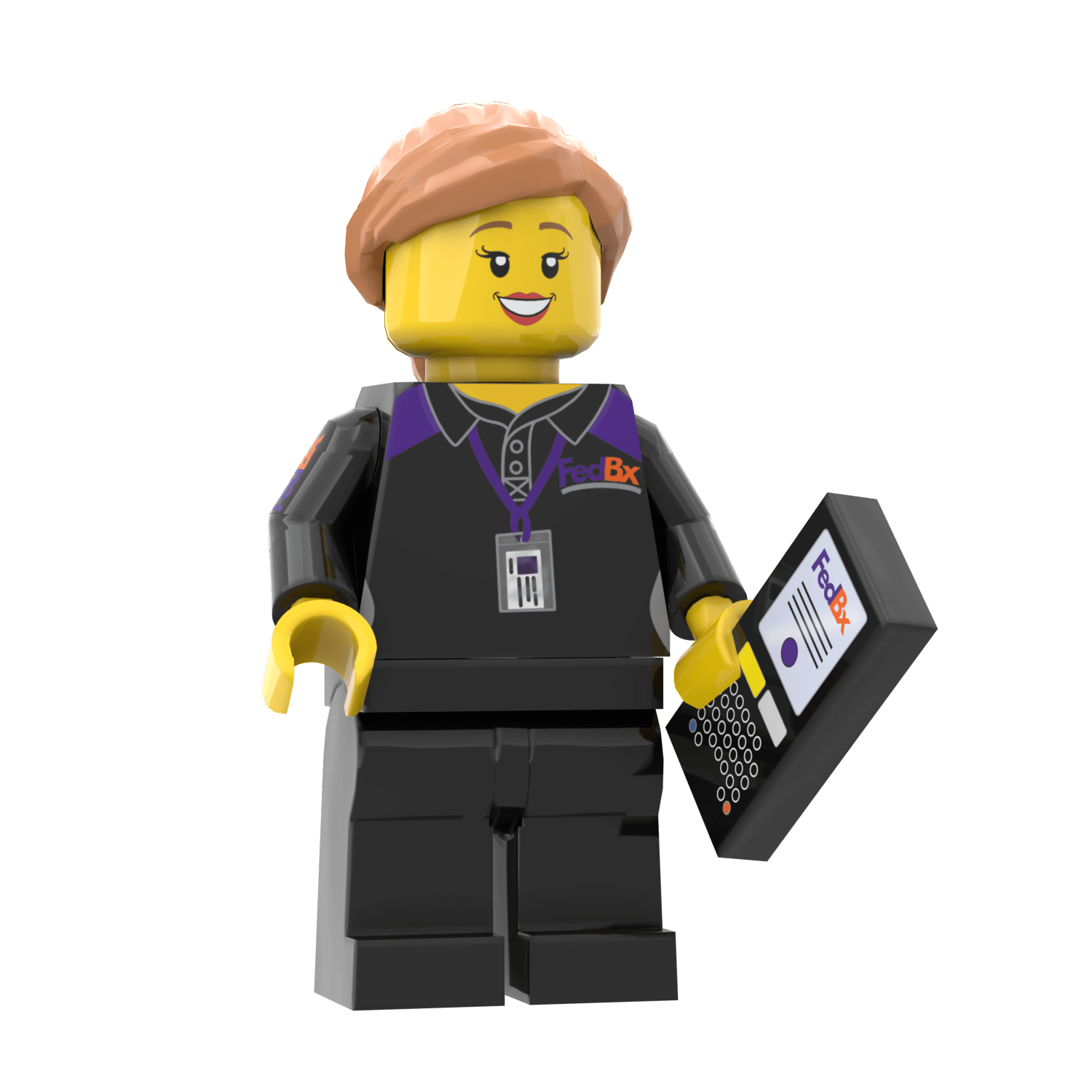FedBx Delivery Driver (Female) -  Custom Printed Minifig - Made Using LEGO® Parts