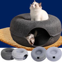 Felt Donut Cat Bed with Tunnel and Hideaway - BIG FRENCHIES