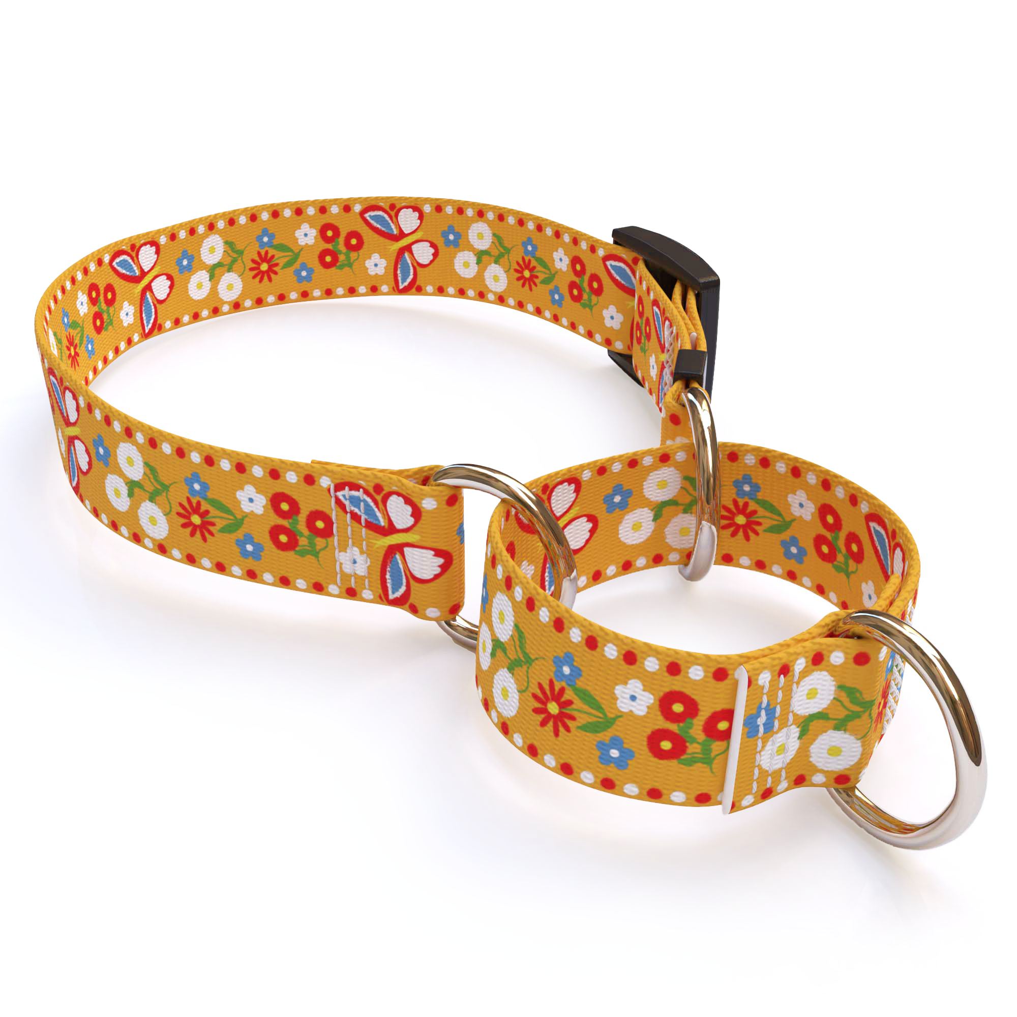 Festive Butterfly Orange Dog Collar