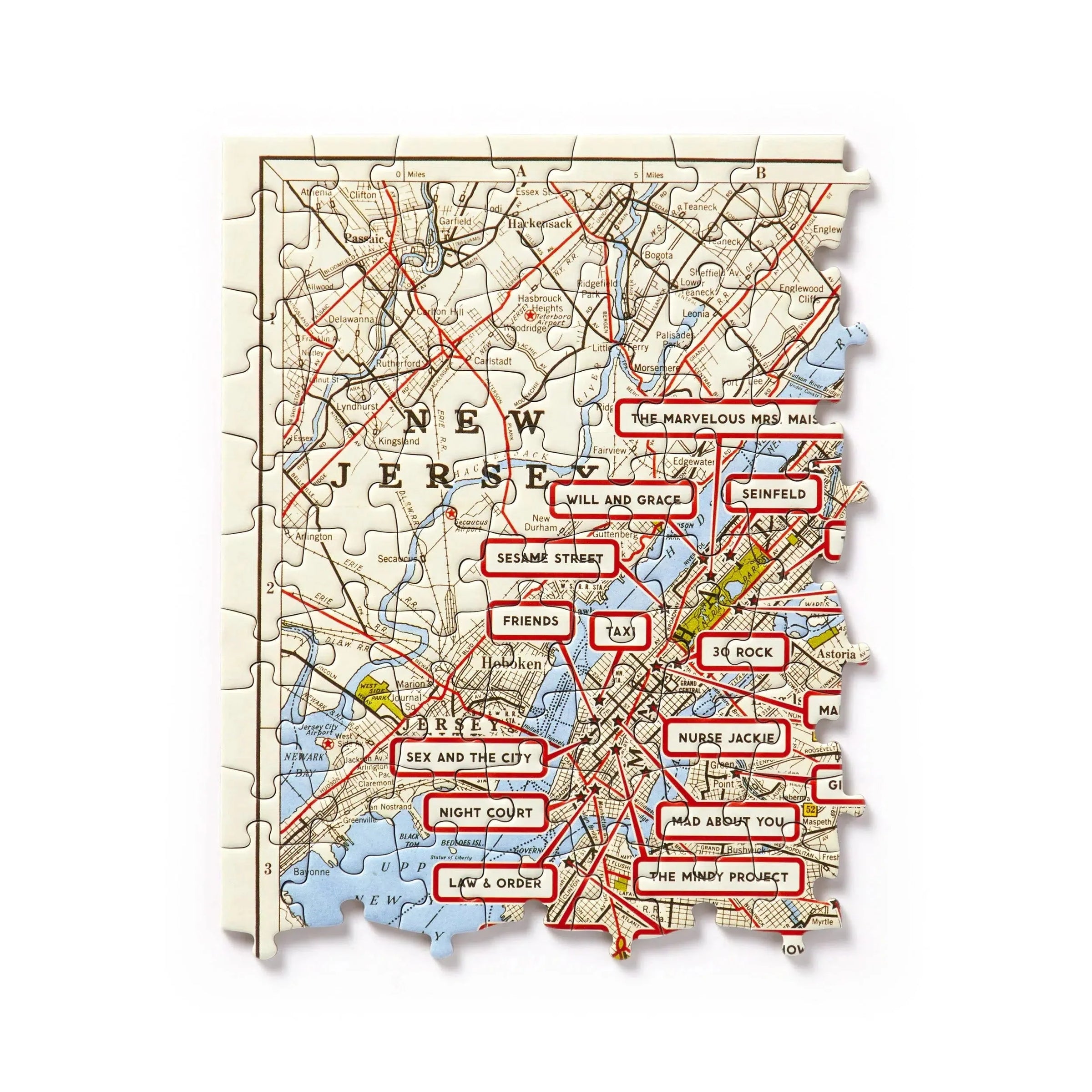 Fictional Map of New York City 1000 Piece Panoramic Jigsaw Puzzle Brass Monkey