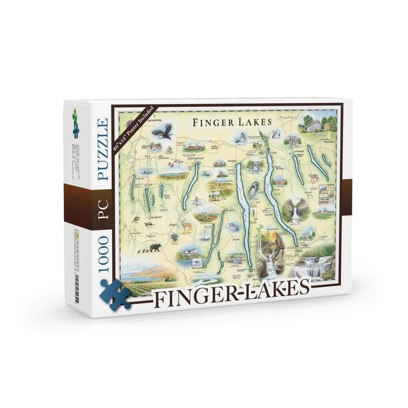 Finger Lakes New York 1000 Piece Jigsaw Puzzle Xplorer Maps - BIG FRENCHIES