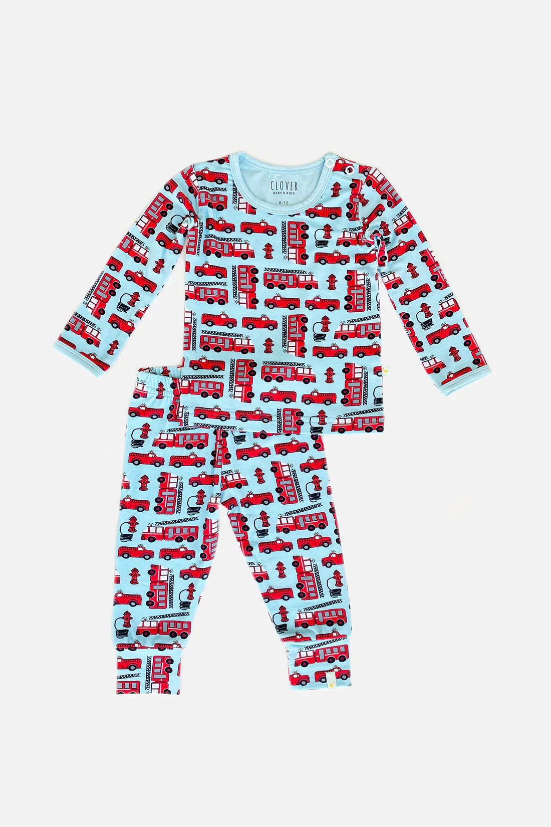 Long Sleeve Pajama Set - Fire Trucks - BIG FRENCHIES
