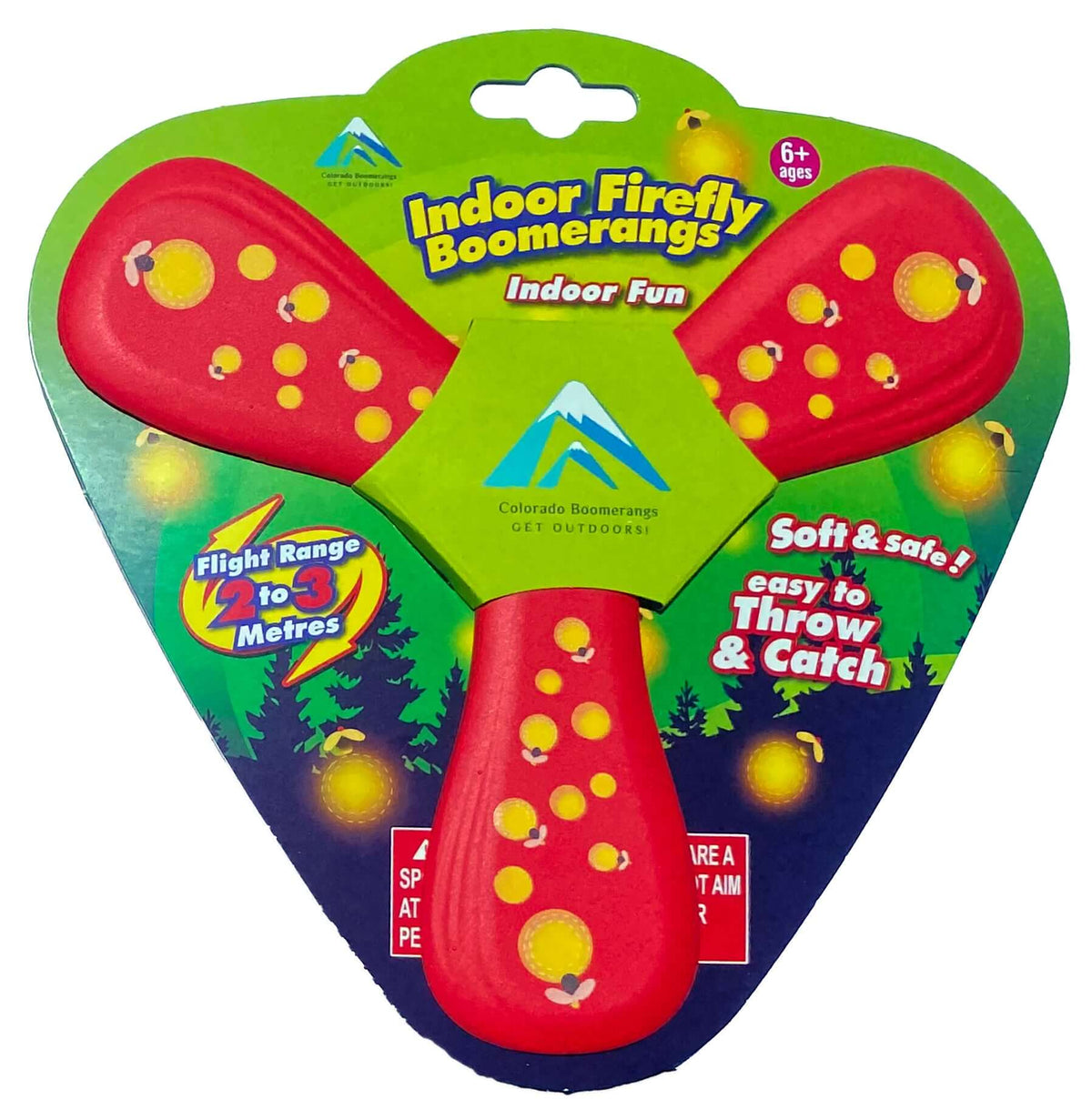 Indoor Firefly Boomerangs - Blue or Red - Fun indoor foam boomerangs for kids-Boomerangs-BIG FRENCHIES-Boomerangs.com