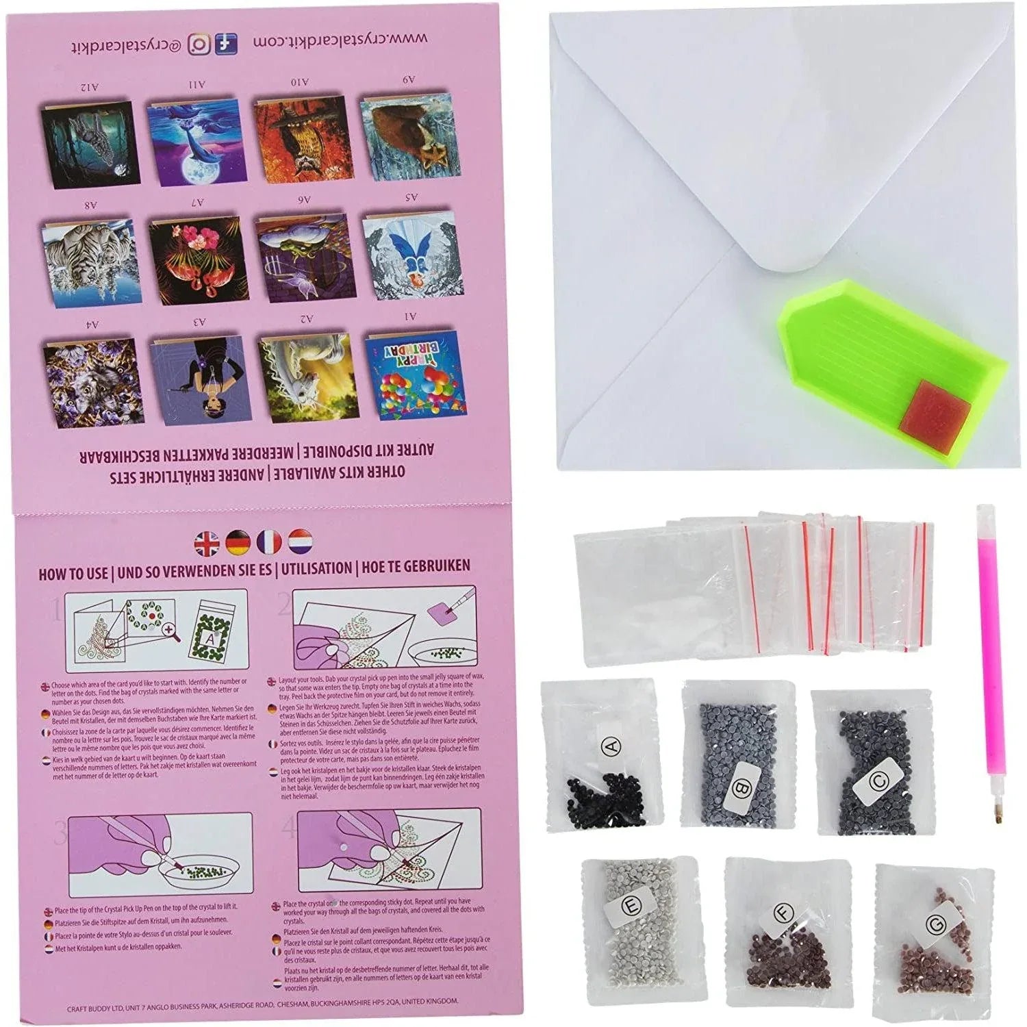 Flamingos Crystal Art Card Kit Craft Buddy - BIG FRENCHIES