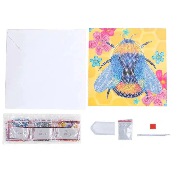 Floral Bumble Bee Crystal Art Card Kit Craft Buddy
