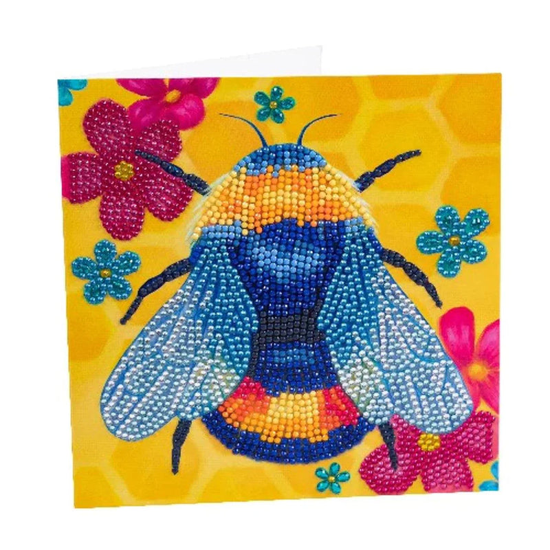 Floral Bumble Bee Crystal Art Card Kit Craft Buddy - BIG FRENCHIES