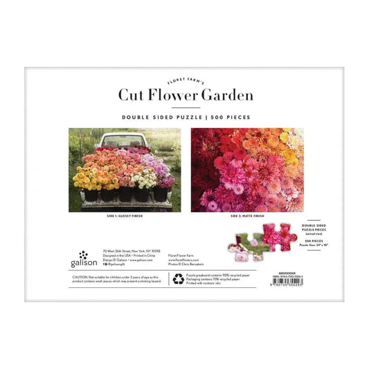 Floret Farm's Cut Flower Garden Double-Sided 500 Piece Jigsaw Puzzle Galison - BIG FRENCHIES