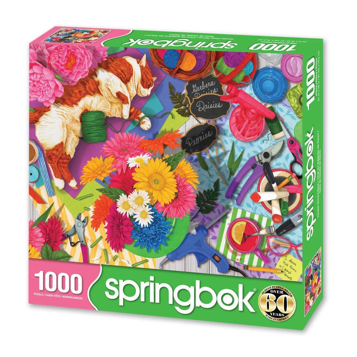 Flower Shop Feline 1000 Piece Jigsaw Puzzle Springbok - BIG FRENCHIES