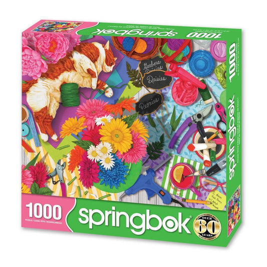 Flower Shop Feline 1000 Piece Jigsaw Puzzle Springbok - BIG FRENCHIES