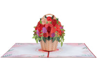 Basket of Roses Pop Up Card - 5"x7"